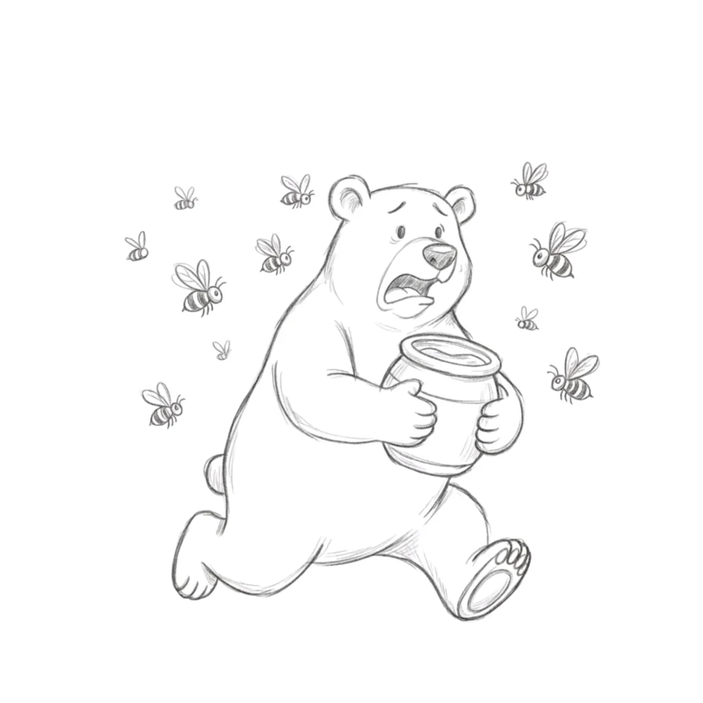 Bear Attack Drawing