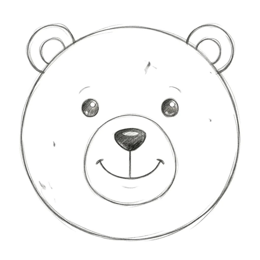 Bear Face Drawing