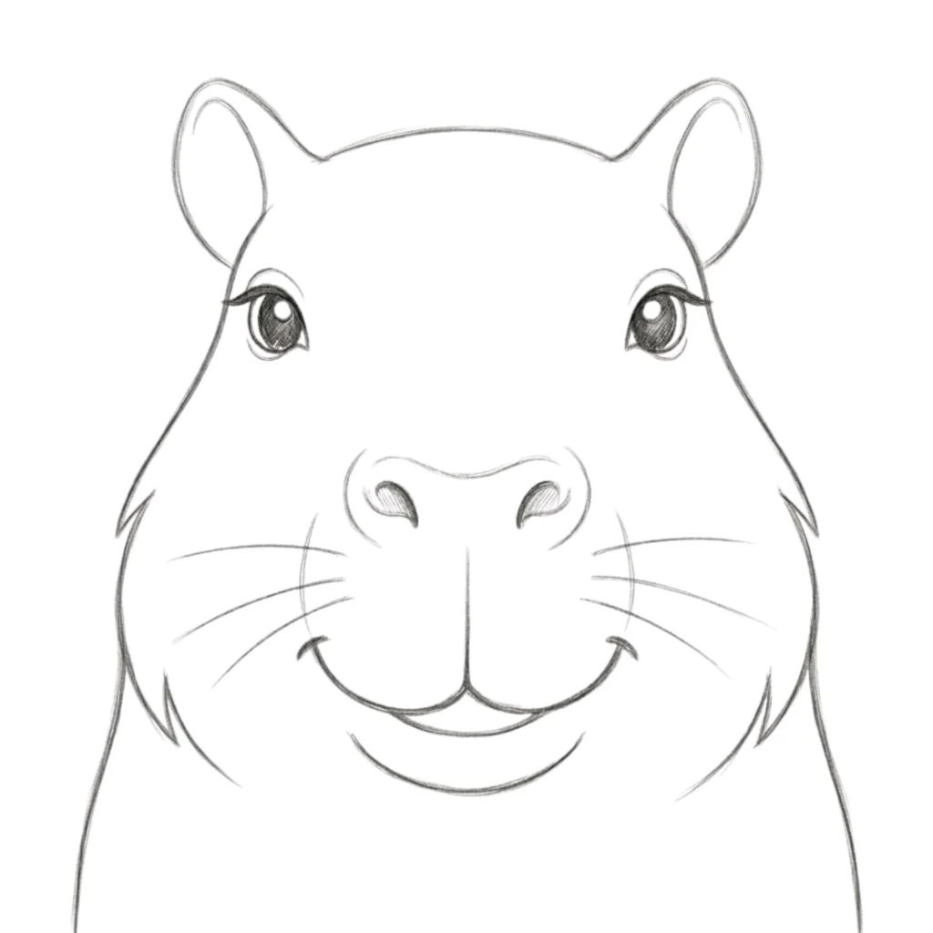 Capybara Face Drawing