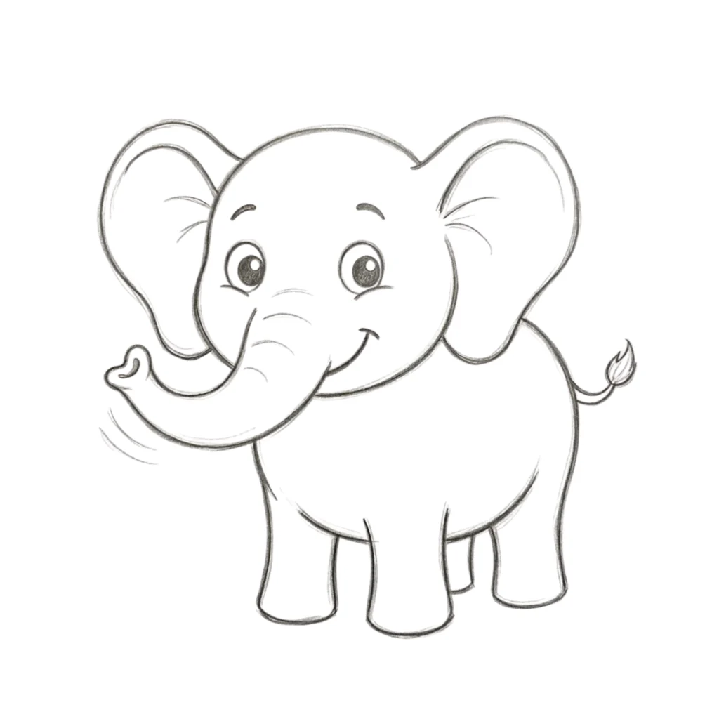 Cartoon Elephant Drawing