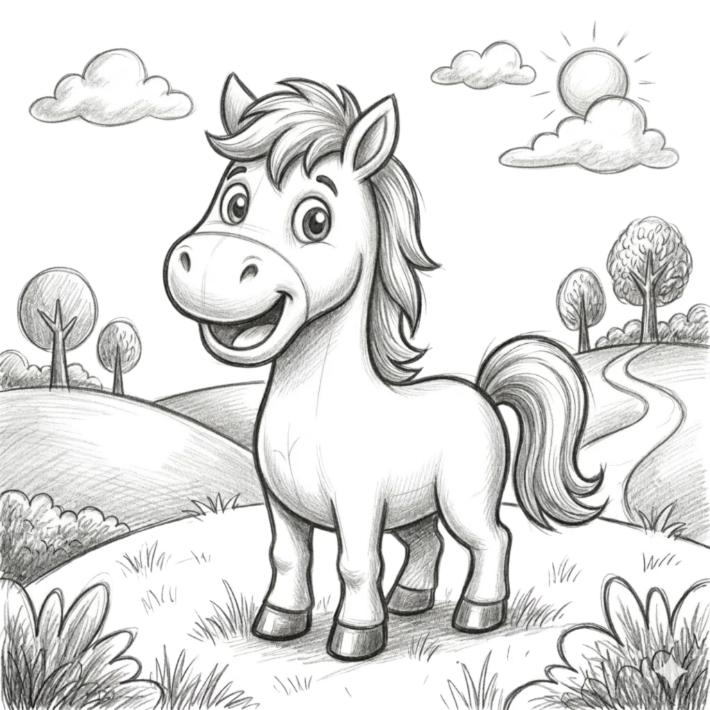 Cartoon Horse Drawing