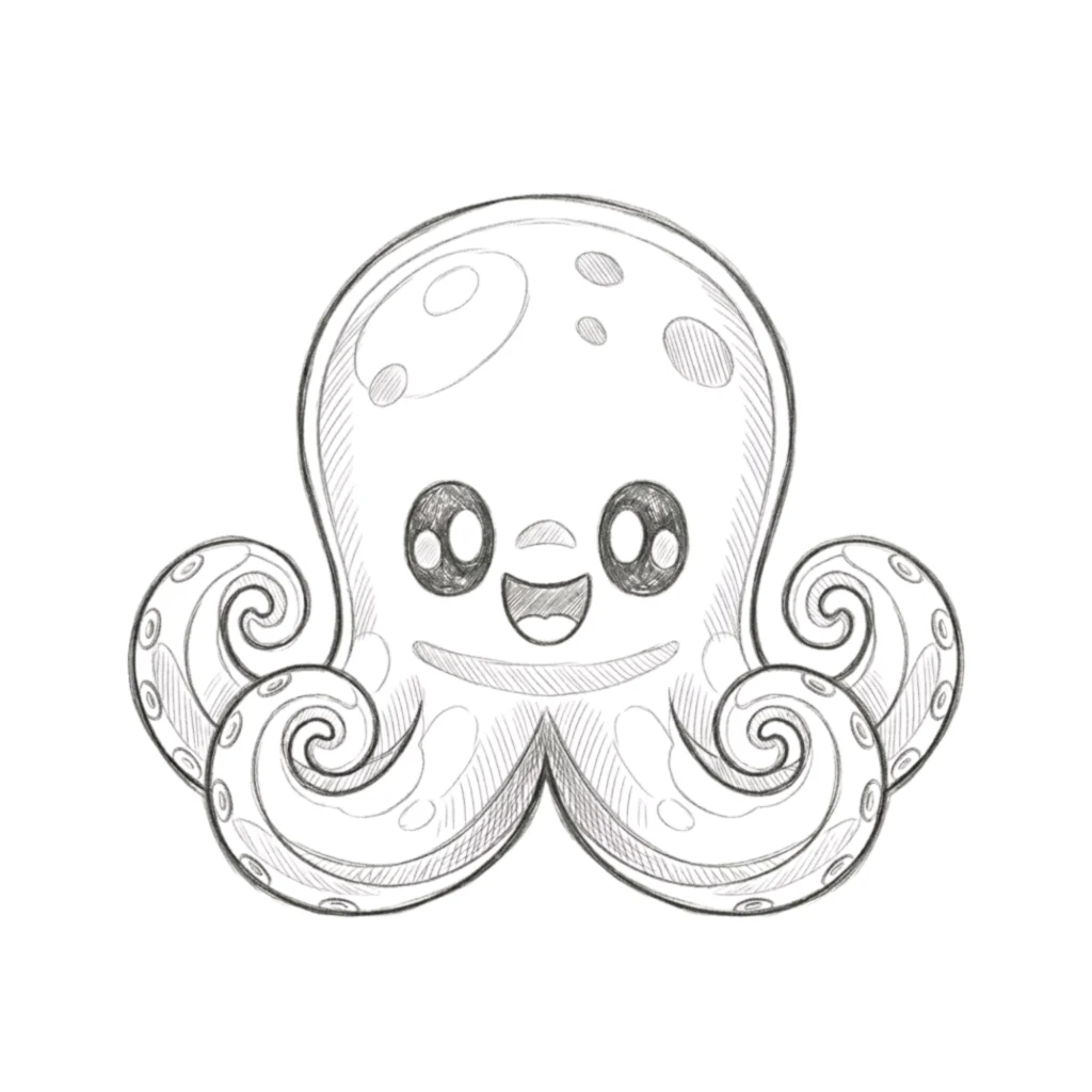 Cartoon Octopus Drawing