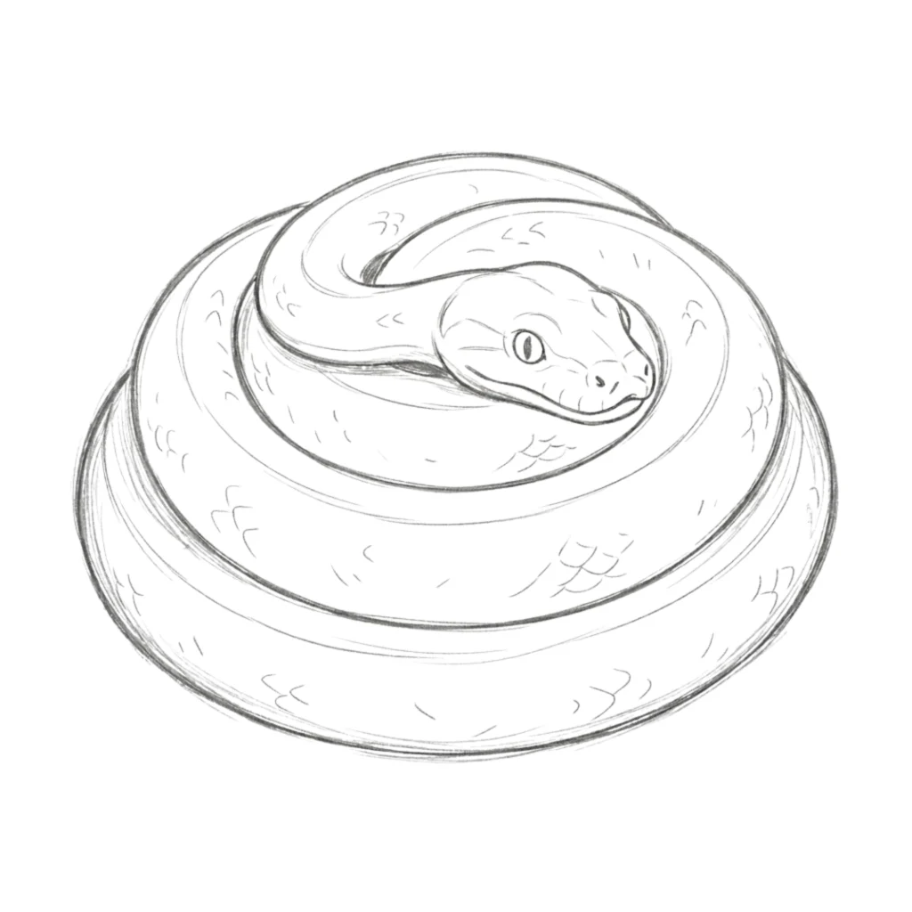 Coiled Snake Drawing