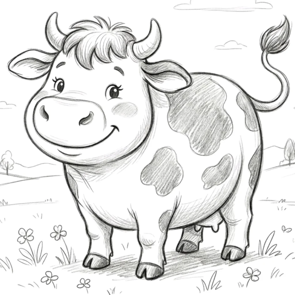 Cute Cow Drawing