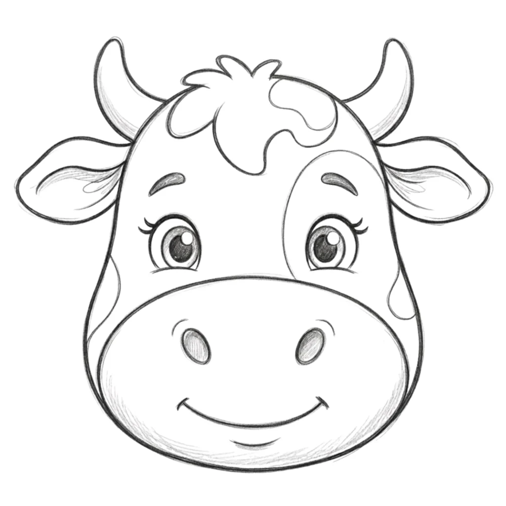 Cute Cow Face Close-Up
