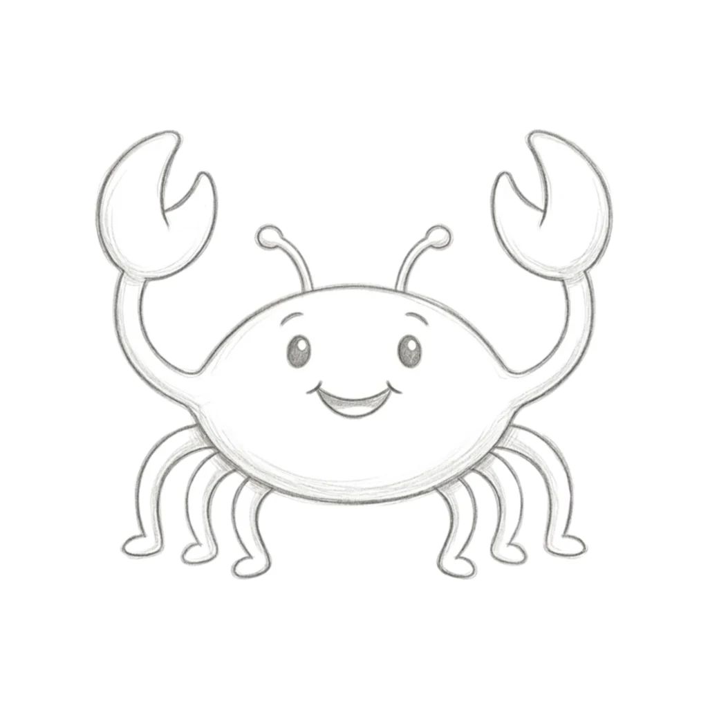 Cute Crab Drawing