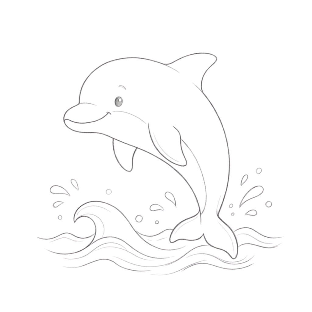 Cute Dolphin Drawing