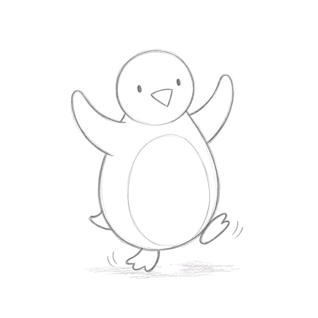 Dancing Penguin Drawing