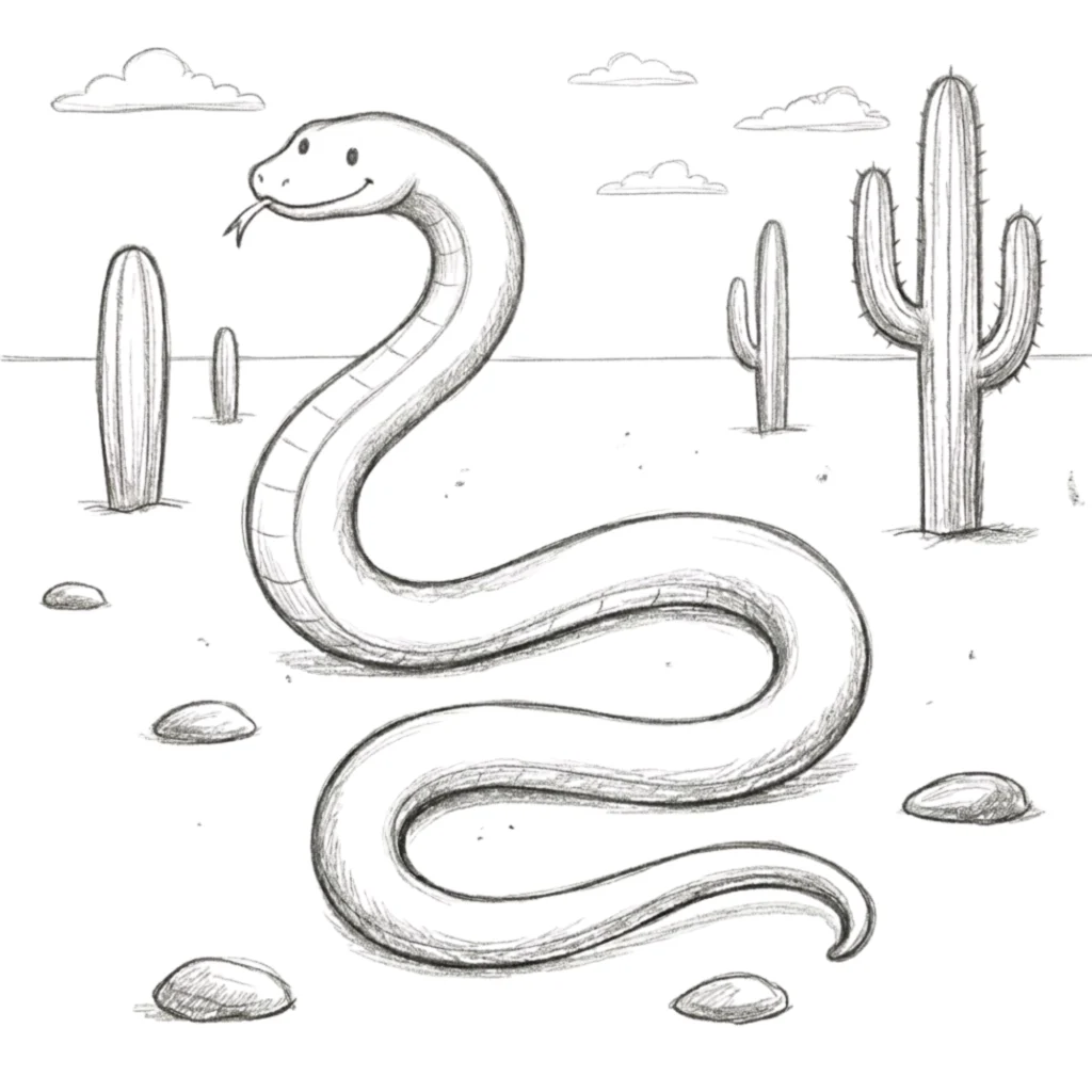 Desert Snake Drawing