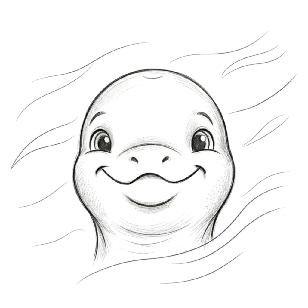 Dolphin Face Drawing