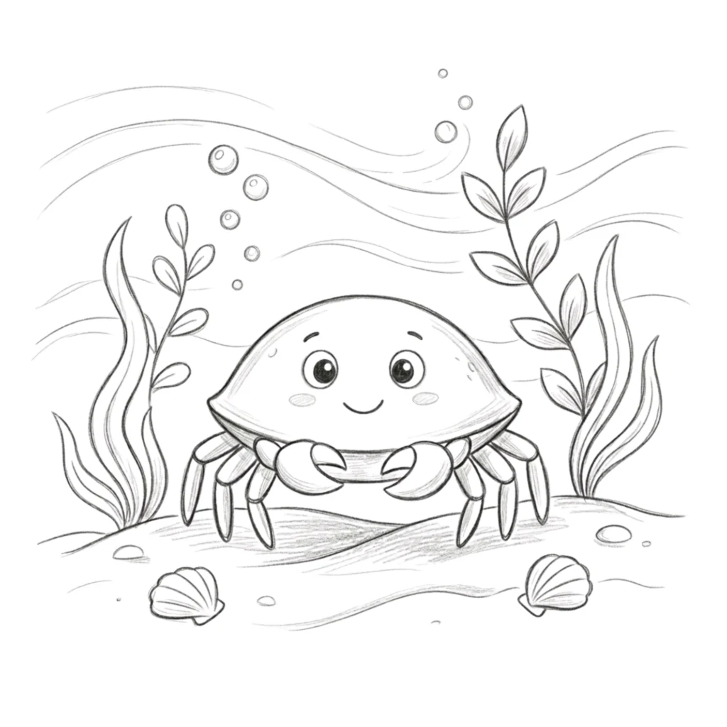 Easy Cartoon Sea Crab