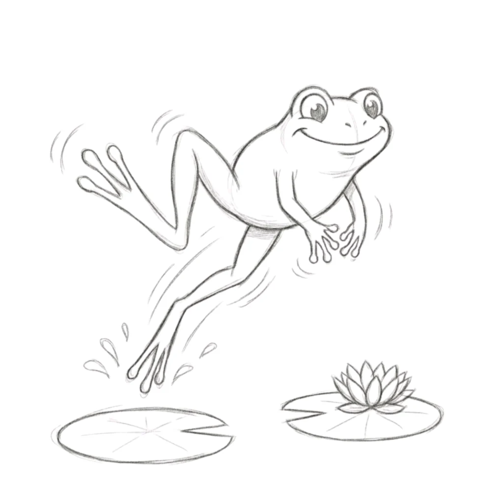 Frog Jumping Drawing