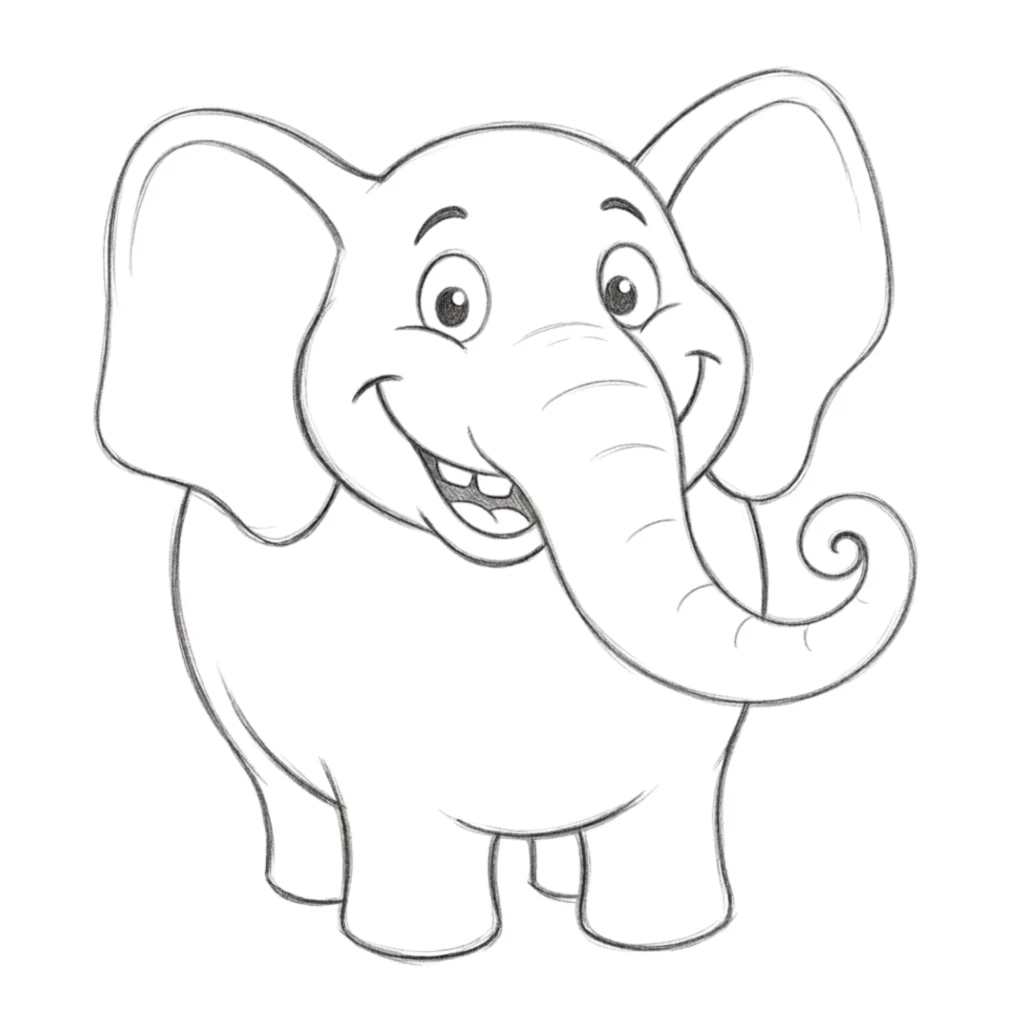 Funny Elephant Drawing