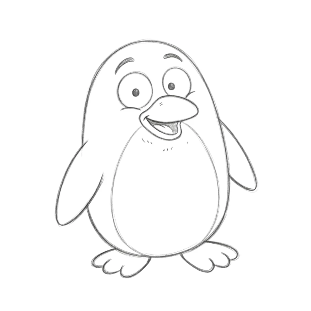 Funny Penguin Drawing
