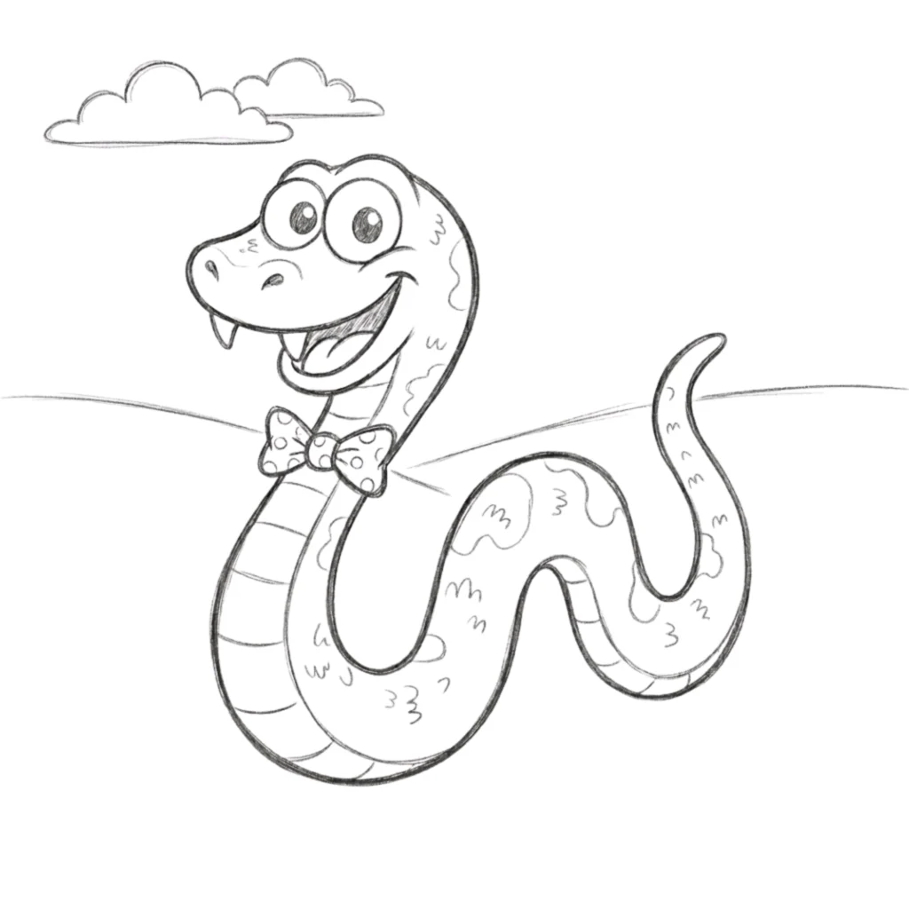 Funny Snake Drawing