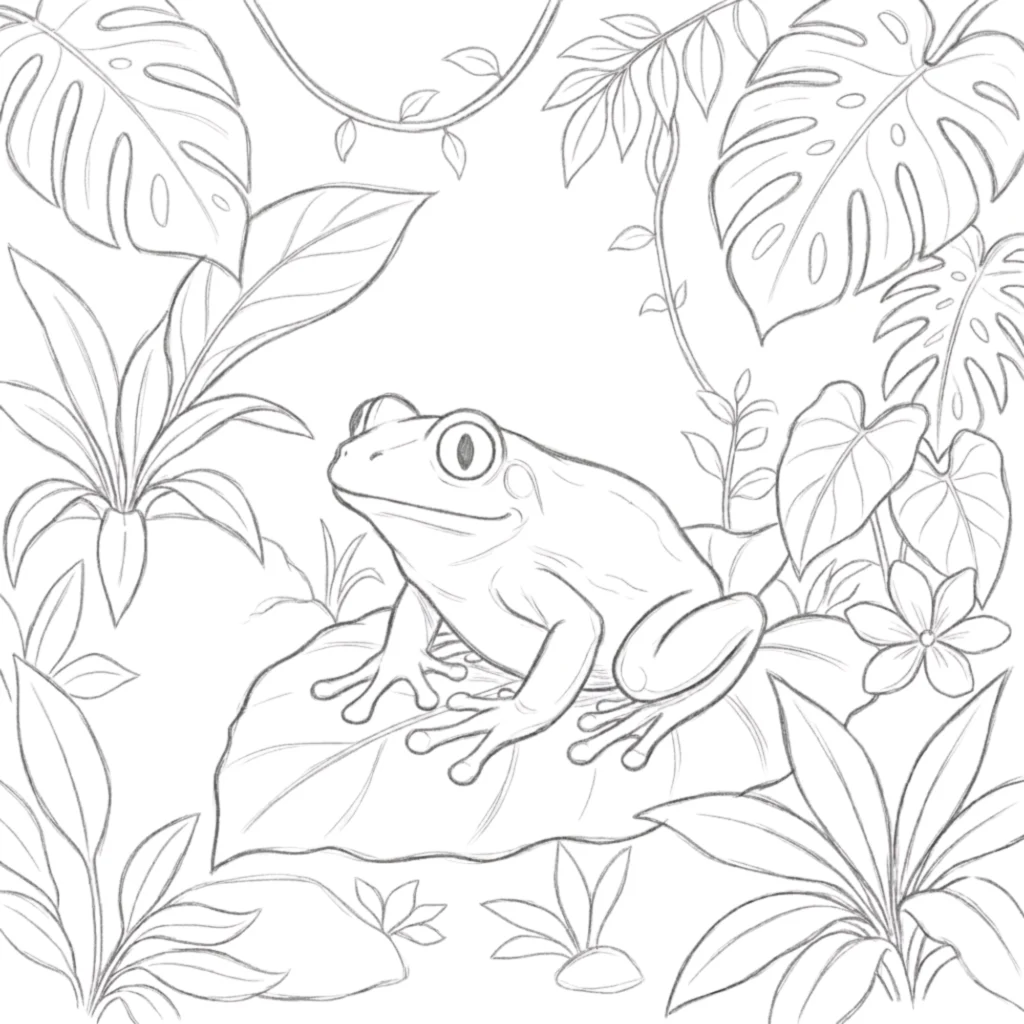 Jungle Frog Drawing