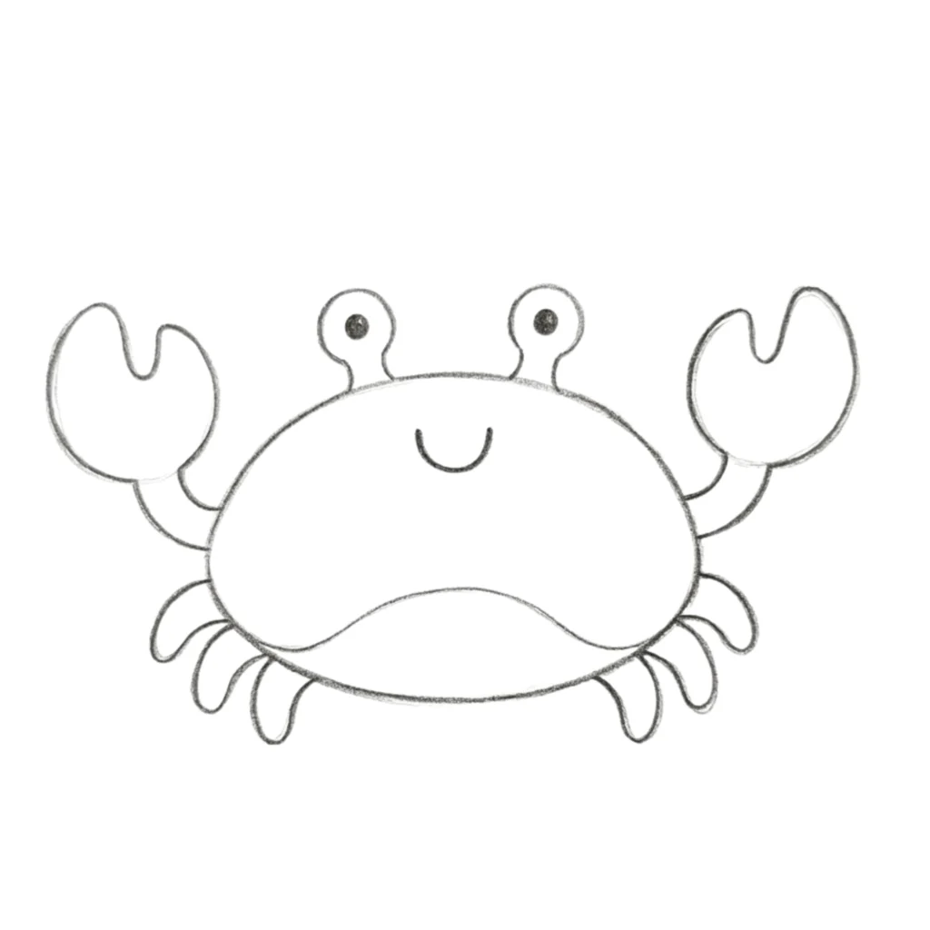 Kawaii Crab Drawing