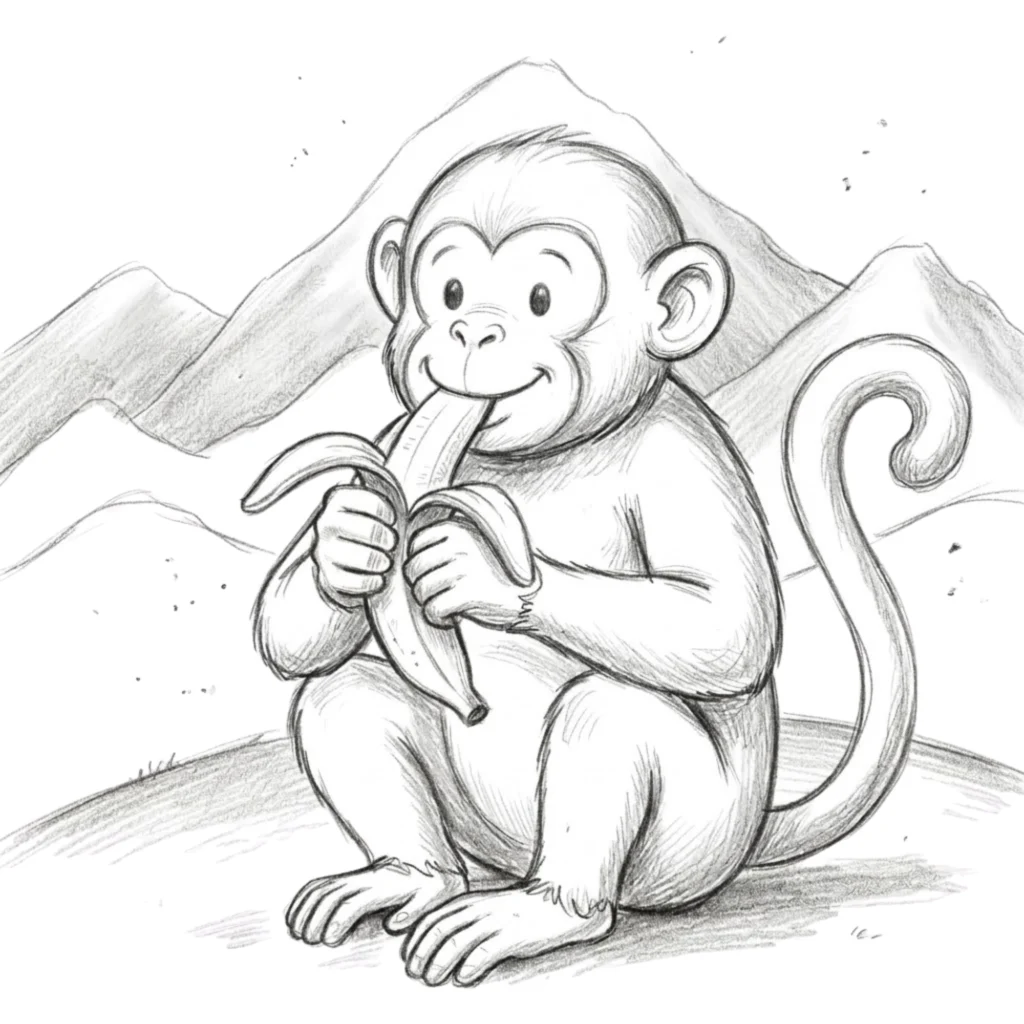 Monkey Eating a Banana