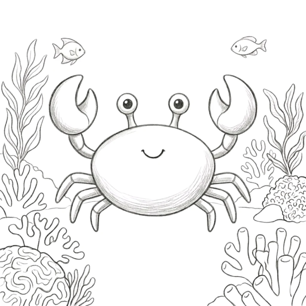 Ocean Crab Drawing