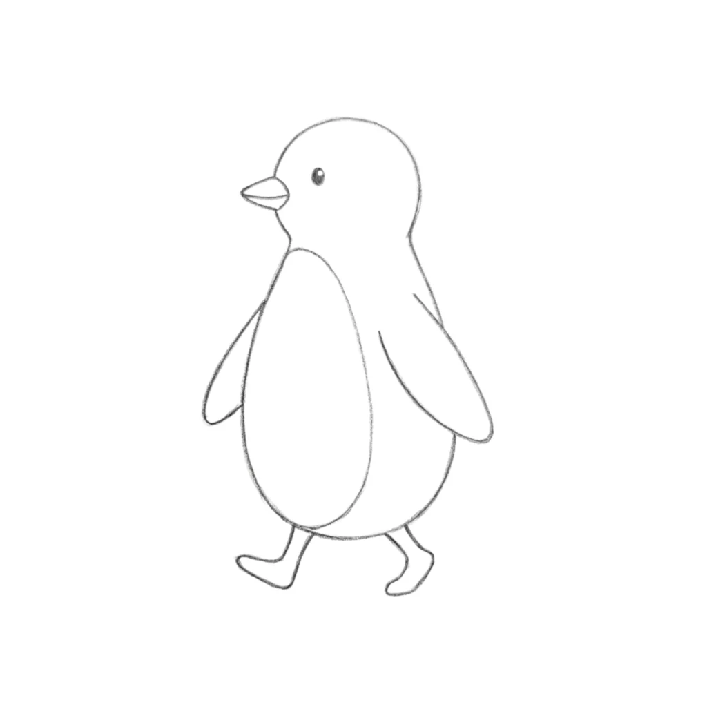 Penguin Walking Drawing