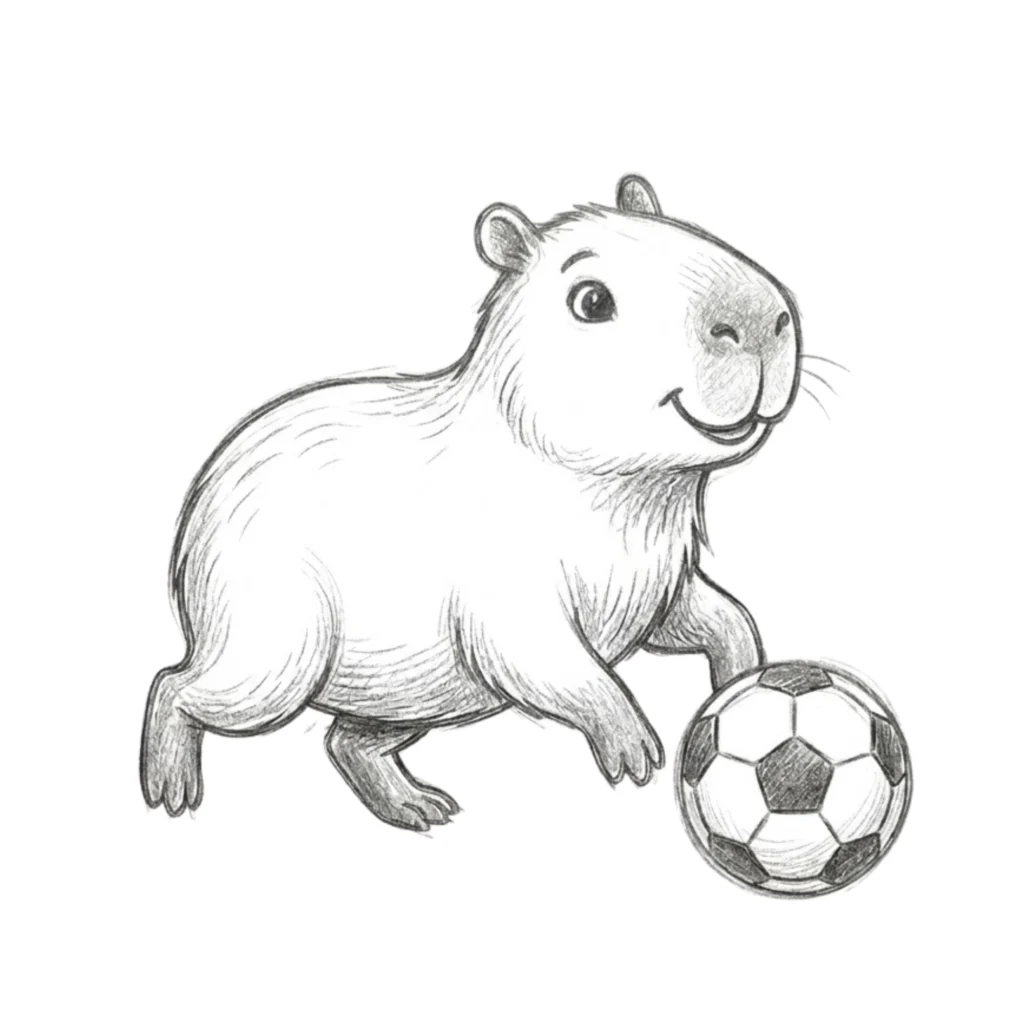 Playful Capybara Drawing