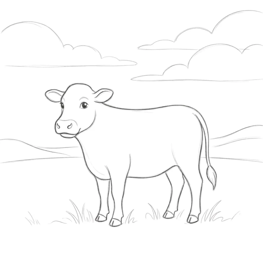 Simple Cow Standing in a Field