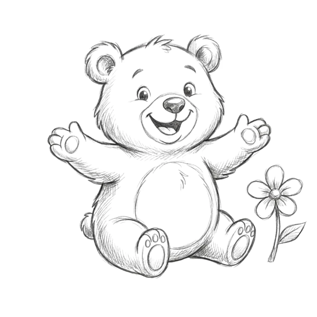 Smiling Bear Drawing