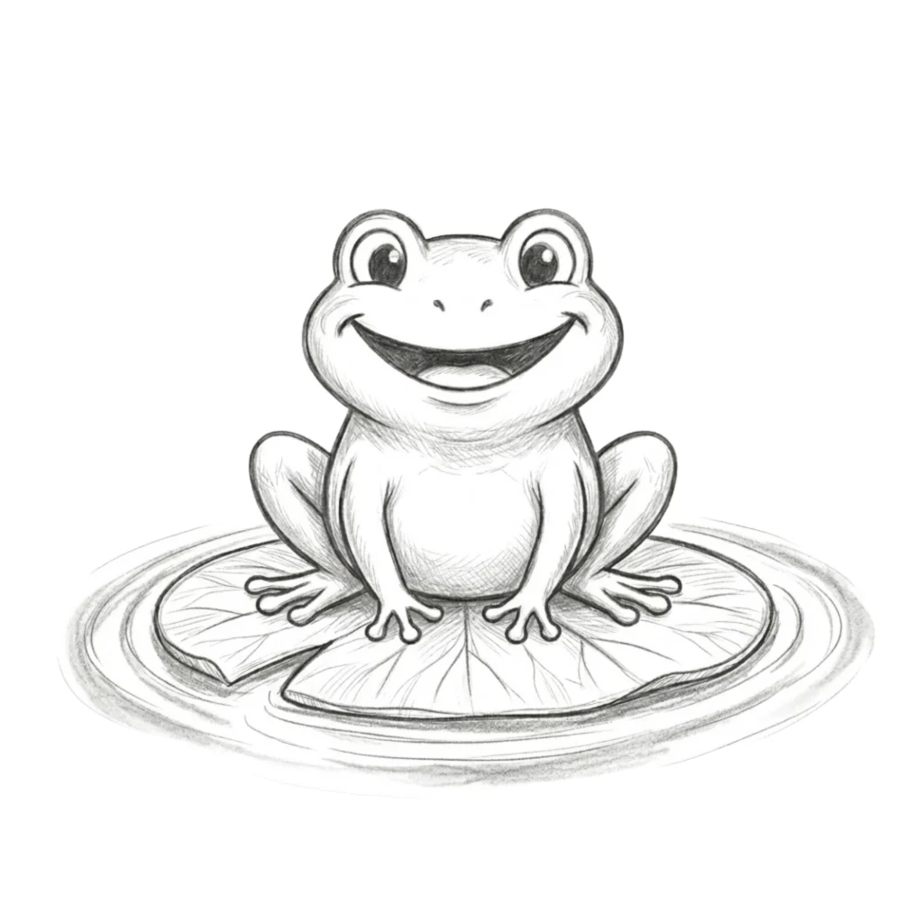 Smiling Frog Drawing