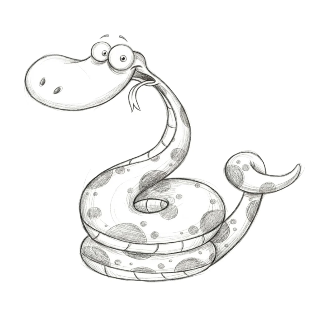 Smiling Snake Drawing