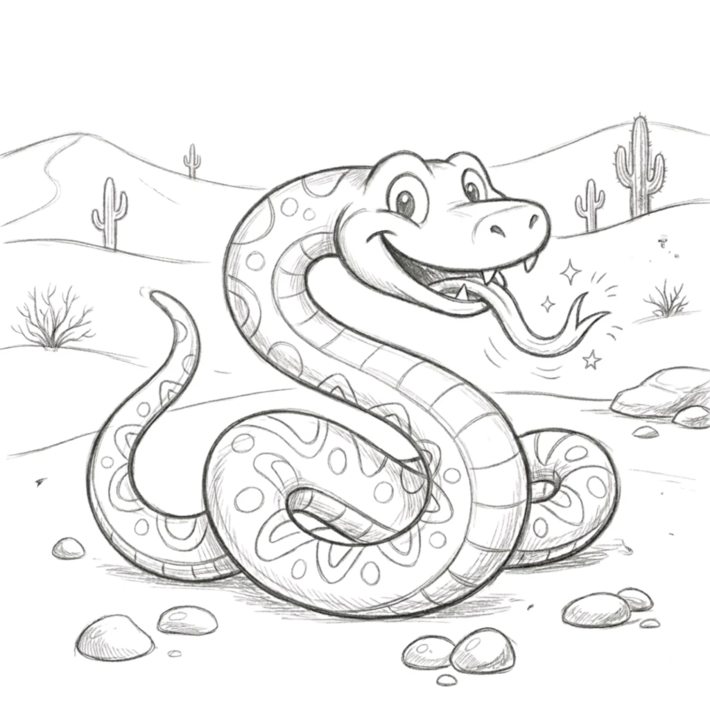 Snake Tongue Out Drawing