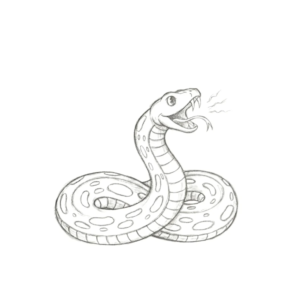 Snake Hissing Drawing