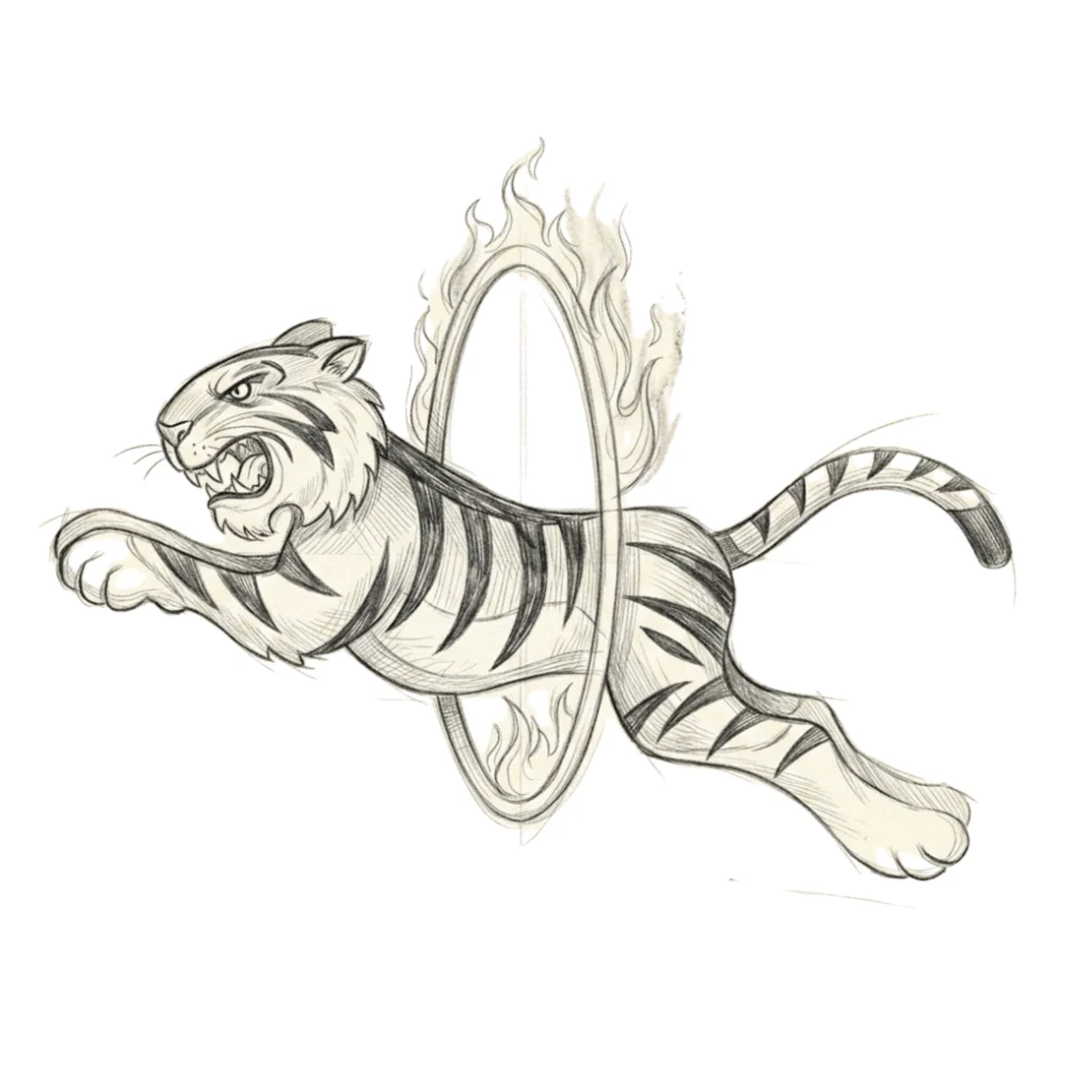 Jumping Tiger Drawing