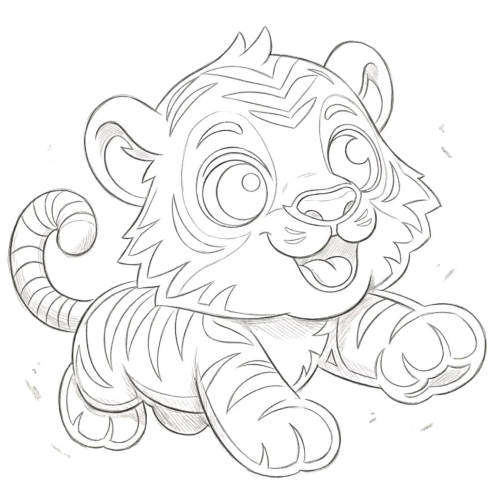 Cute Tiger Drawing