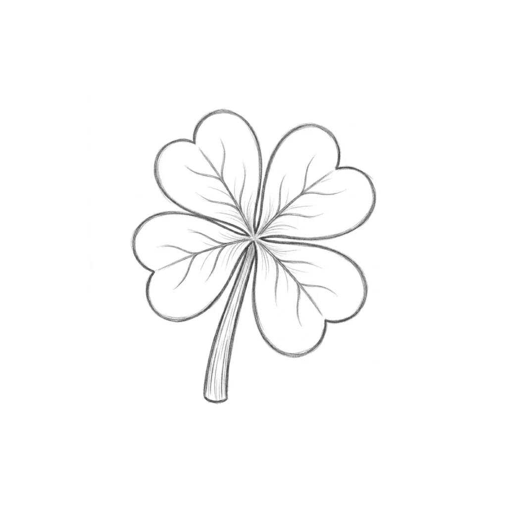 4 Leaf Clover Drawing