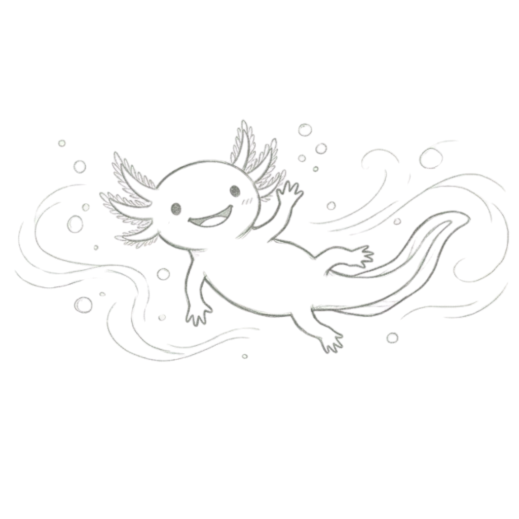 Axolotl Waving Drawing
