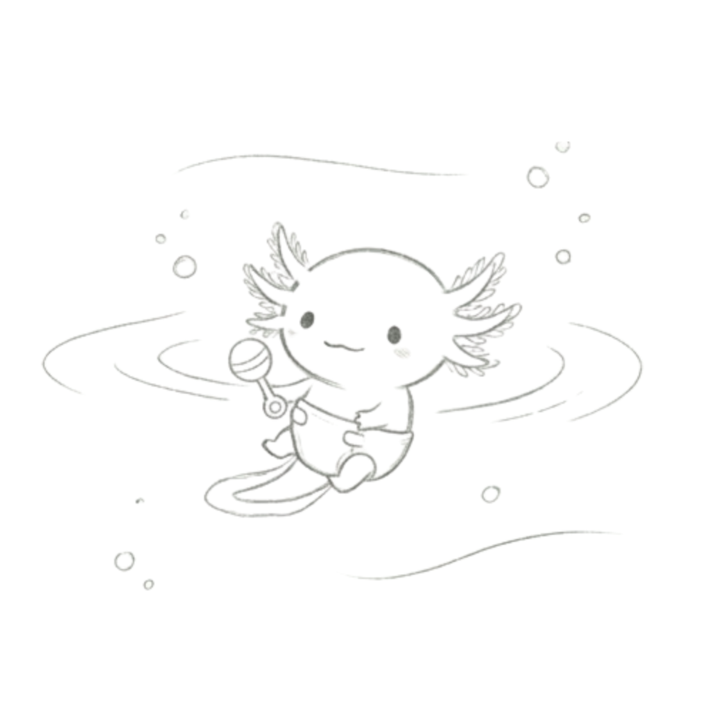 Baby Axolotl Drawing