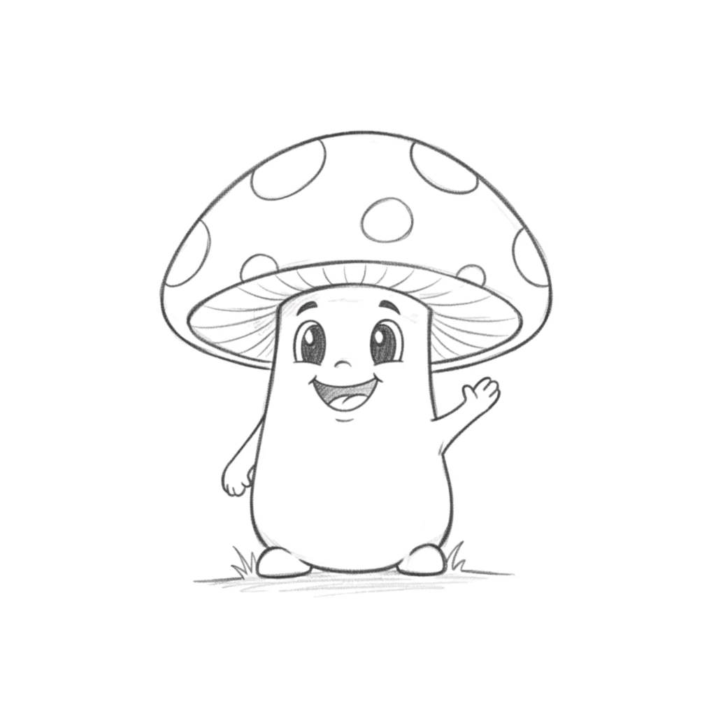Cartoon Mushroom Drawing