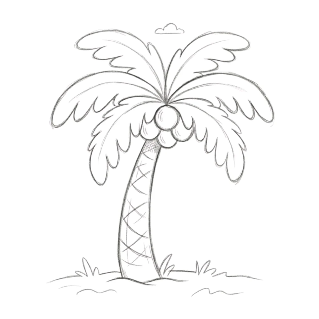 Cartoon Style Palm Tree