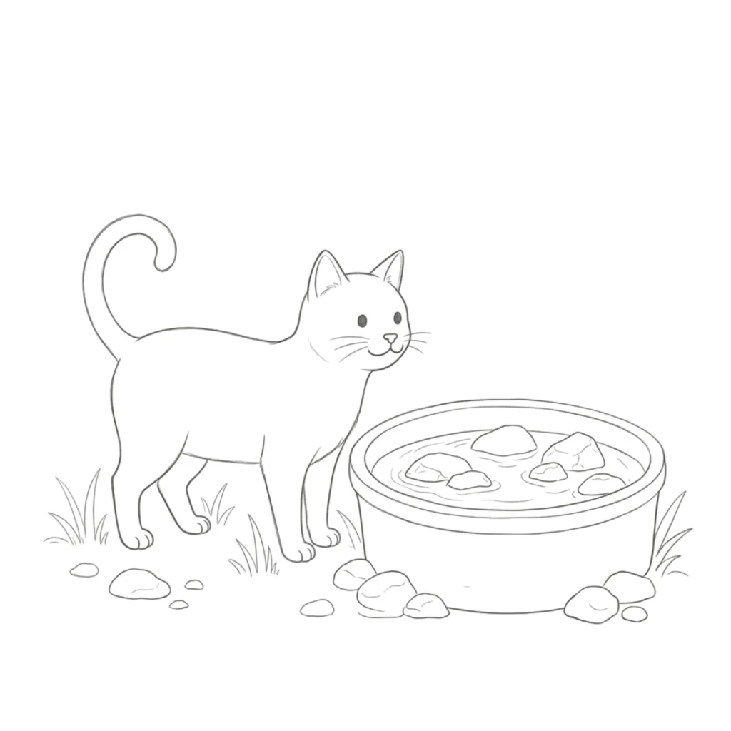 Cat Drinking Water