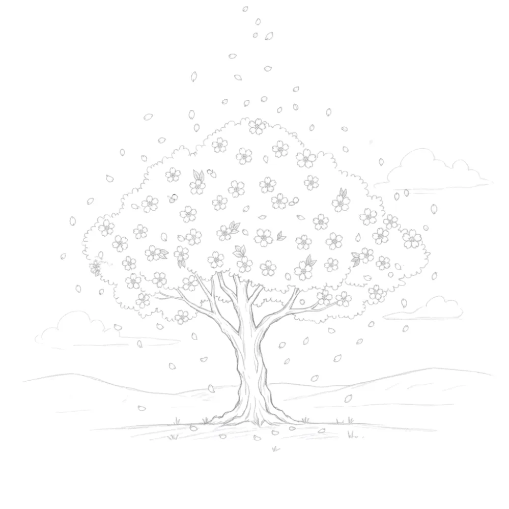 Cherry Blossom Floating Petals