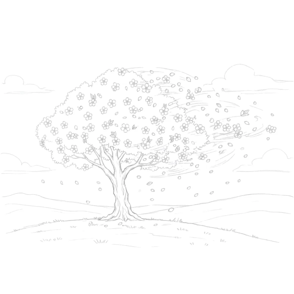 Cherry Blossom in a Wind