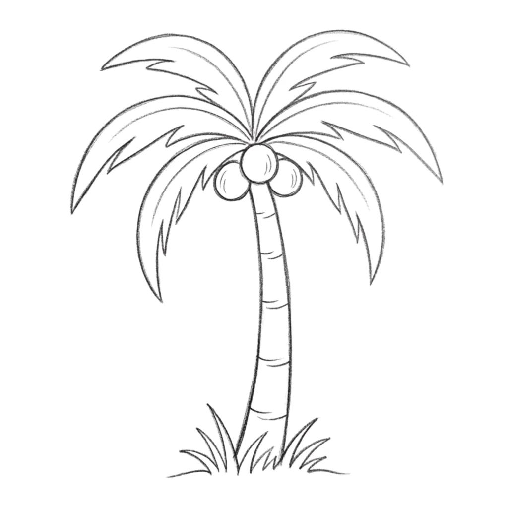 Coconut Palm Tree Drawing