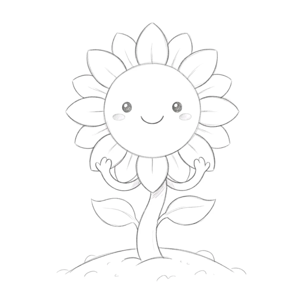 Cute Baby Sunflower Drawing