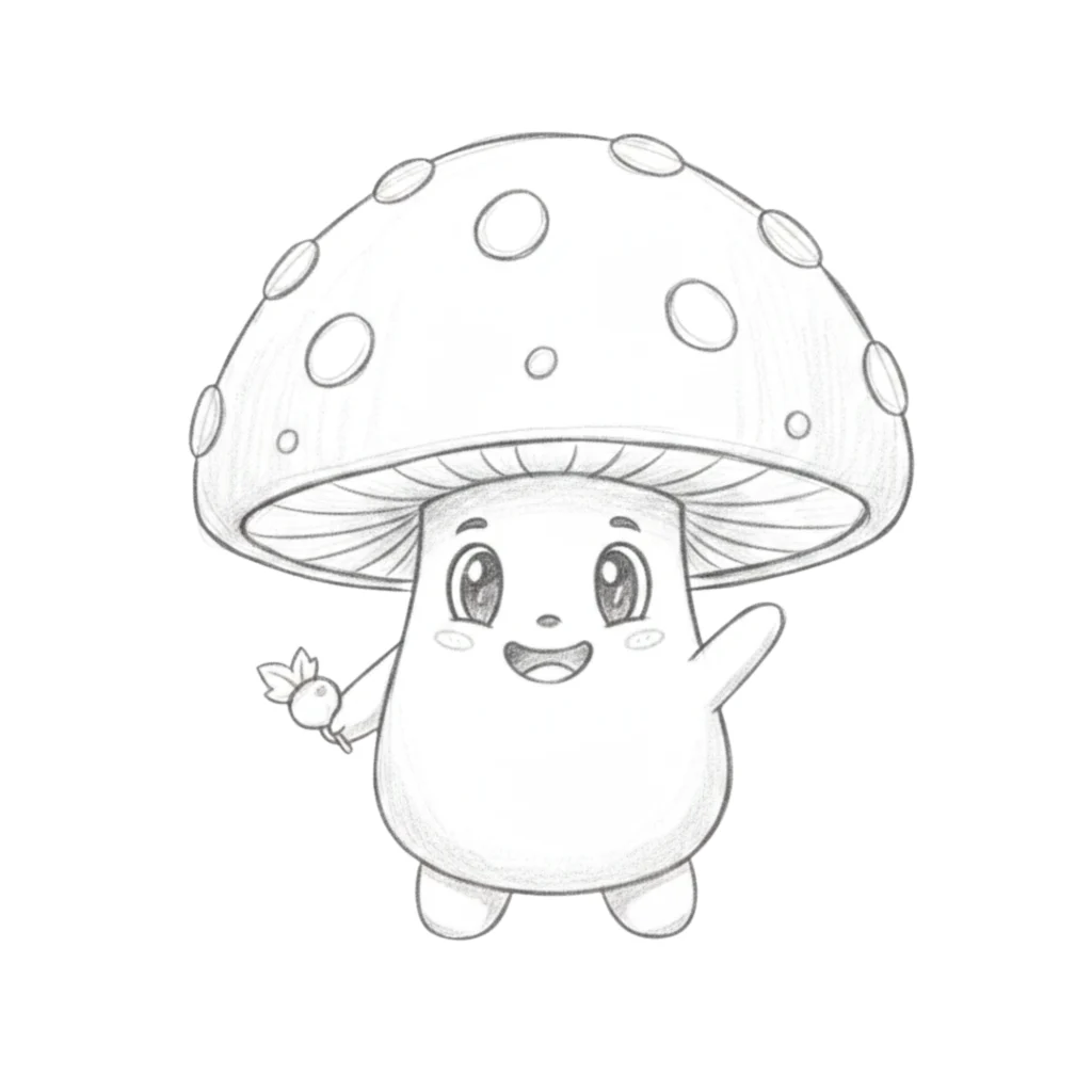 Cute Mushroom Drawing