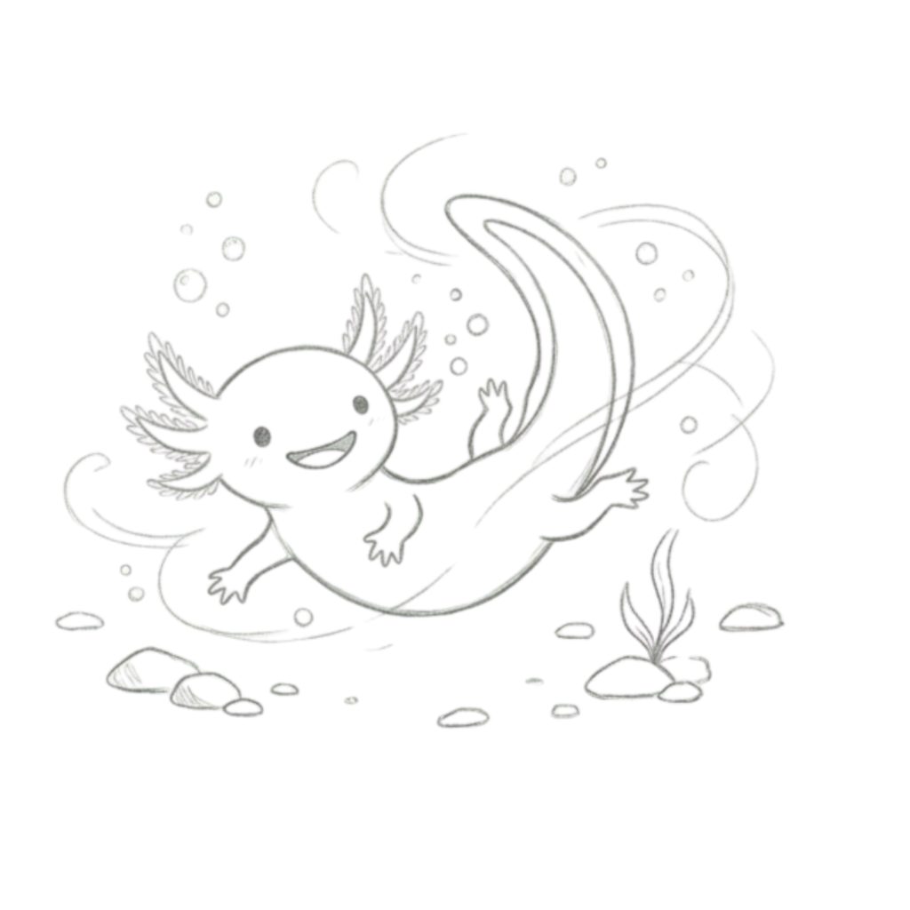 Dancing Axolotl Drawing