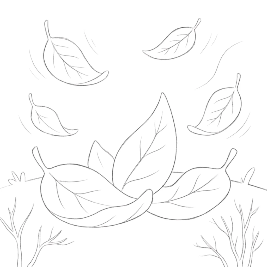 Fall Leaf Drawing