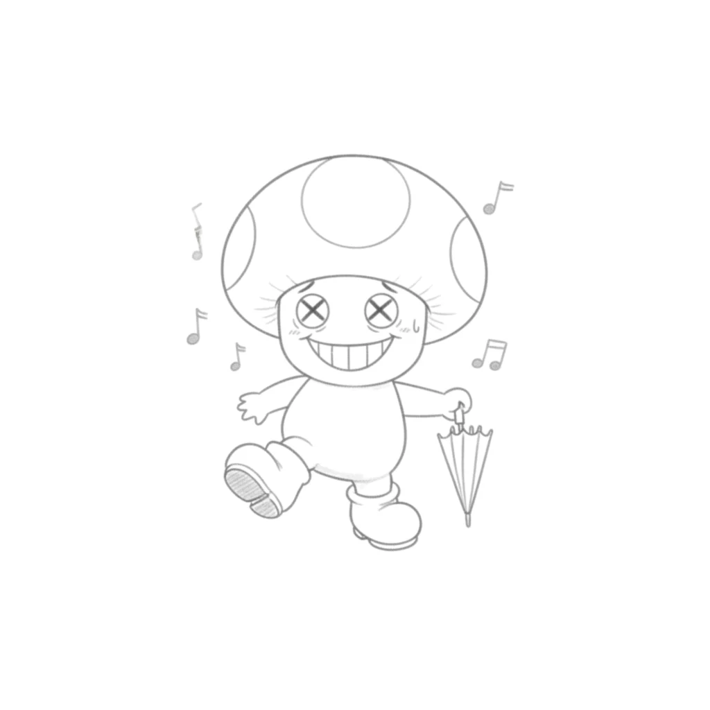 Funny Mushroom Drawing