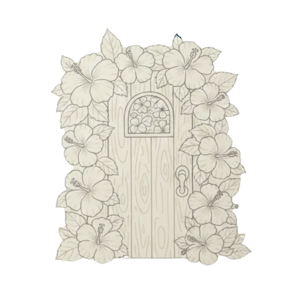 Hibiscus Door Drawing