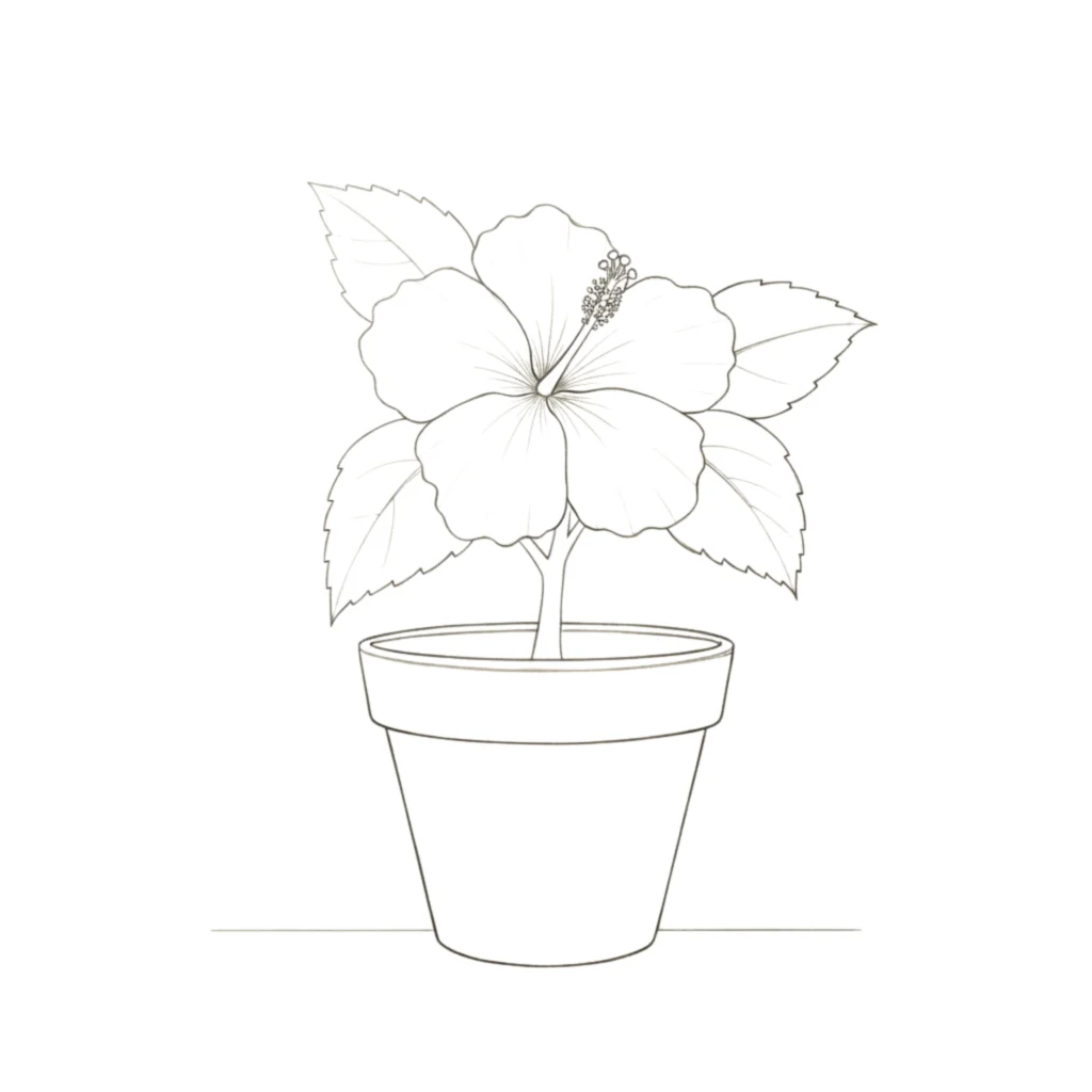 Hibiscus in a Pot