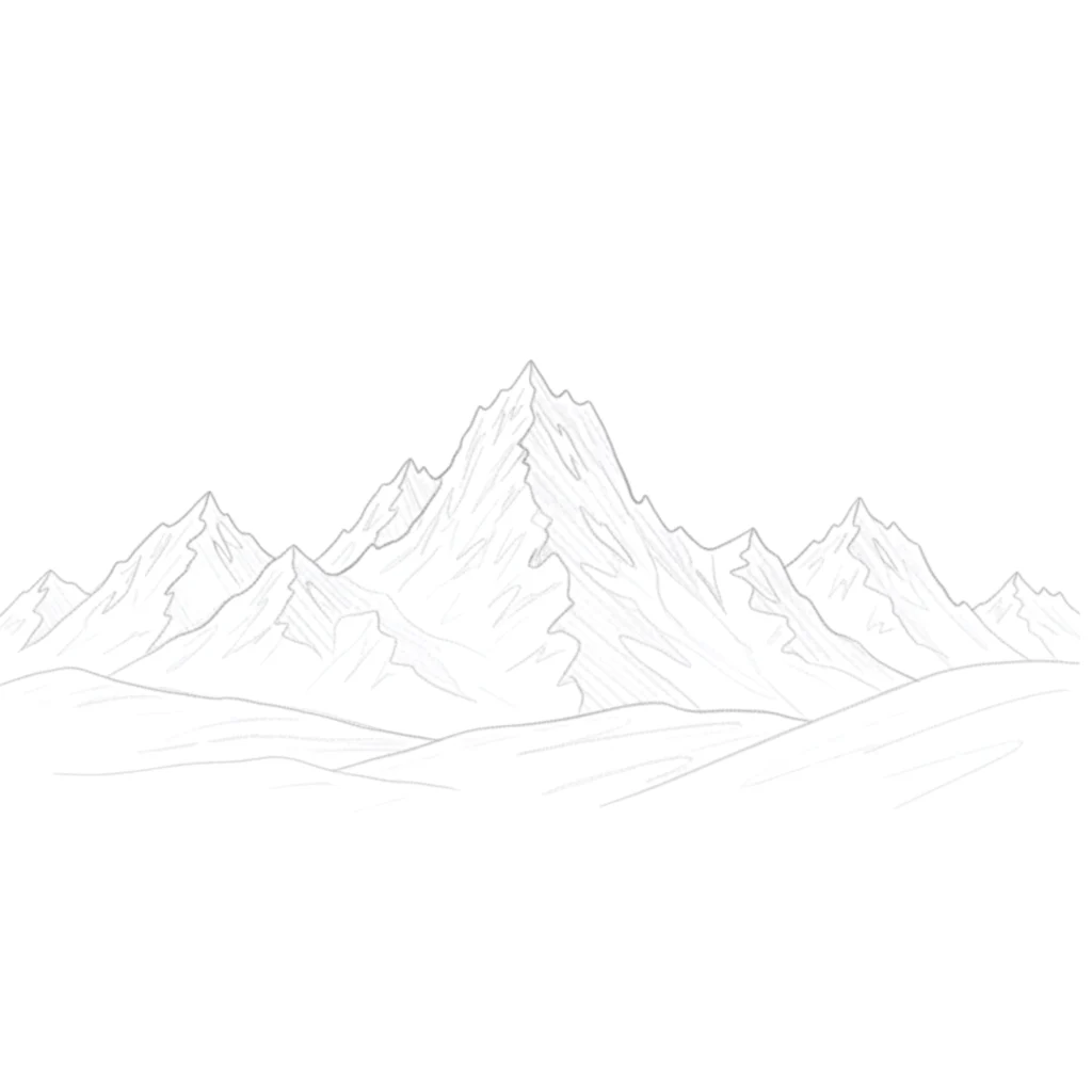 Himalaya Mountain Range Drawing